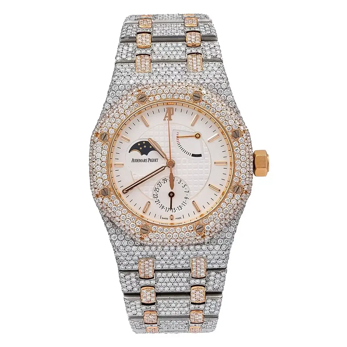 39mm AP Royal Oak Men’s Diamond Watch Rose Gold 25168sr 22.75ct - image 2