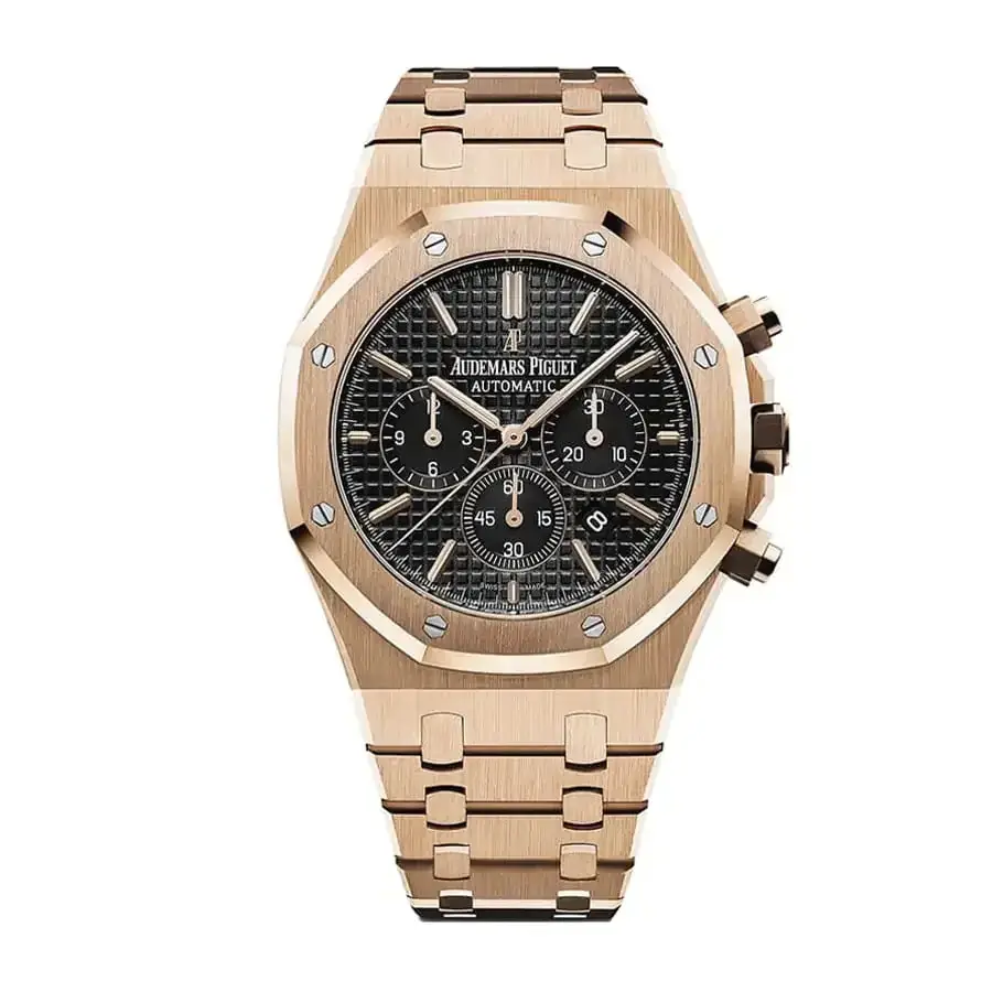 AP Royal Oak Chronograph  41MM Rose Gold Bracelet :::C Black Dial - View 1