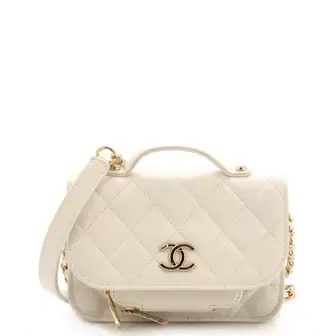 CC Business Affinity Flap Clutch with Chain Quilted Caviar - image 3