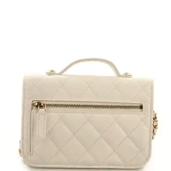 CC Business Affinity Flap Clutch with Chain Quilted Caviar - image 2