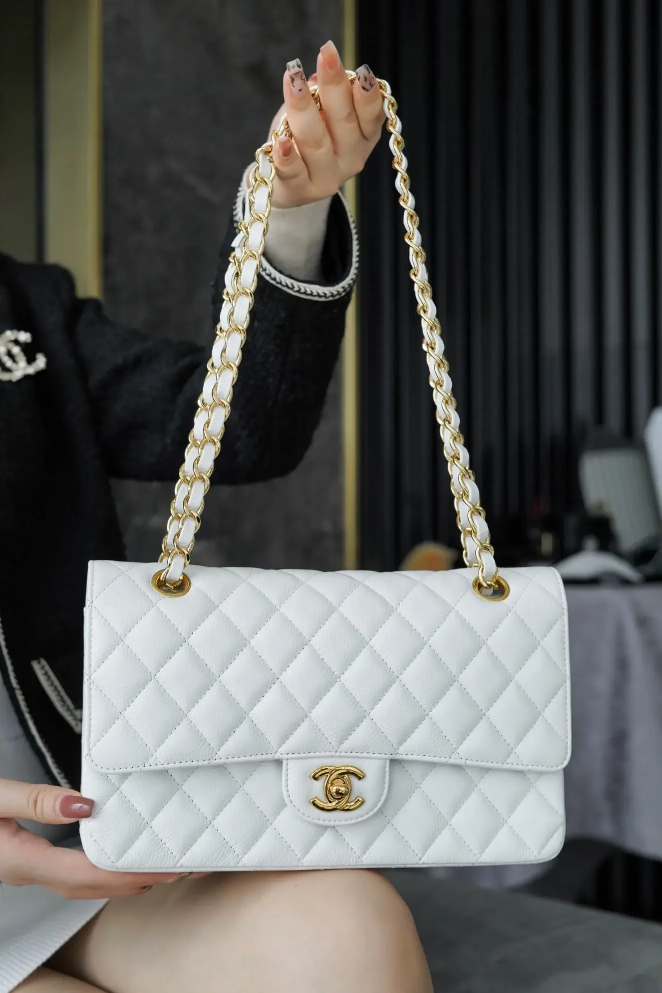 CC CF25 Classic flap bag Caviar leather - image 13