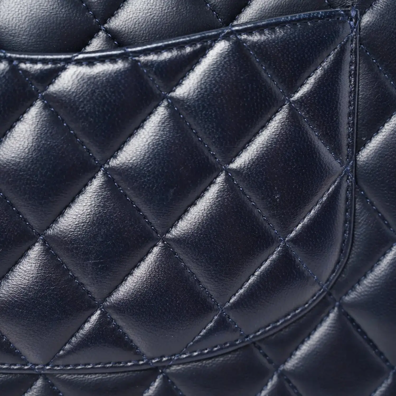 CC CN34 Lambskin Quilted Medium Double Flap in Navy - image 4