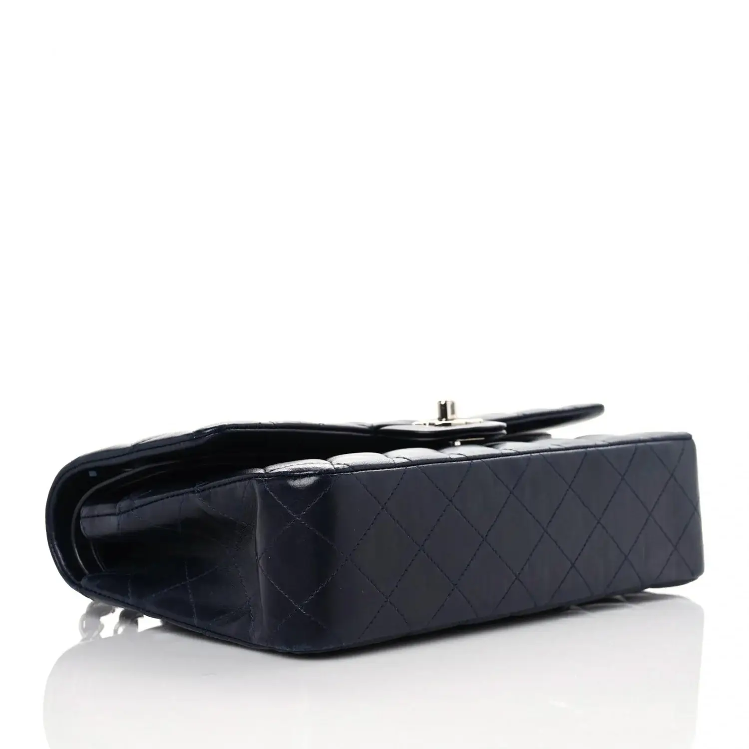 CC CN34 Lambskin Quilted Medium Double Flap in Navy - image 5