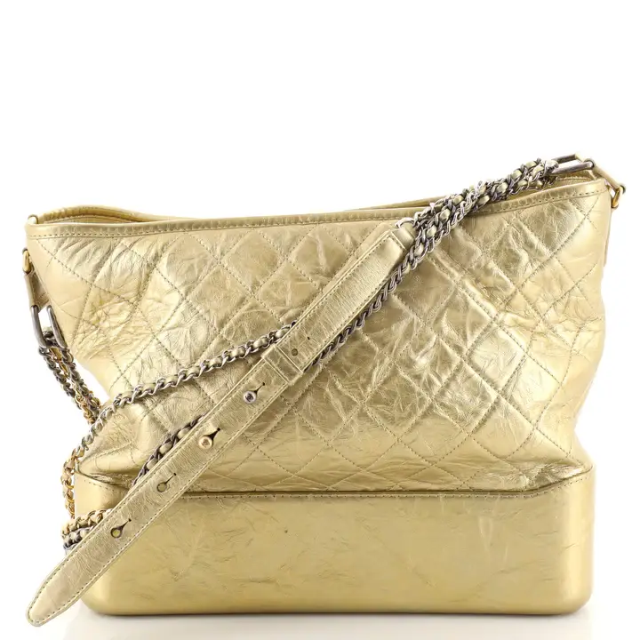 CC Gabrielle Hobo Quilted Metallic Aged Calfskin Large - image 1