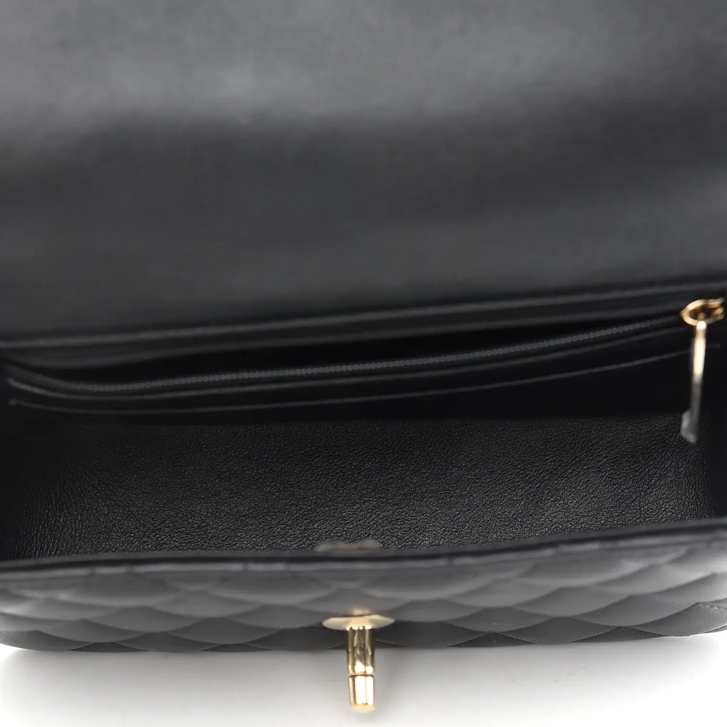 CC Lambskin Quilted Mini Top Handle Rectangular Flap in Black - image 6