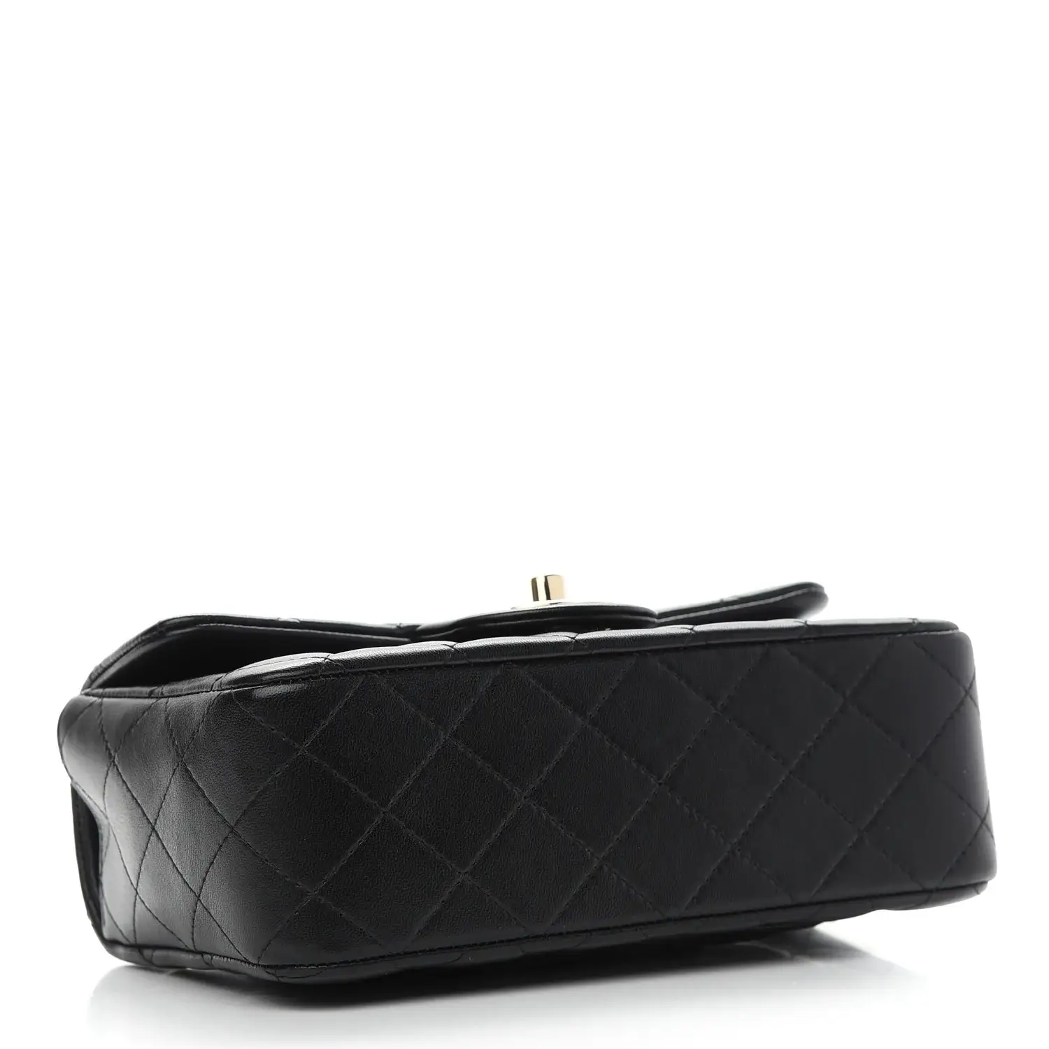 CC Lambskin Quilted Mini Top Handle Rectangular Flap in Black - image 4