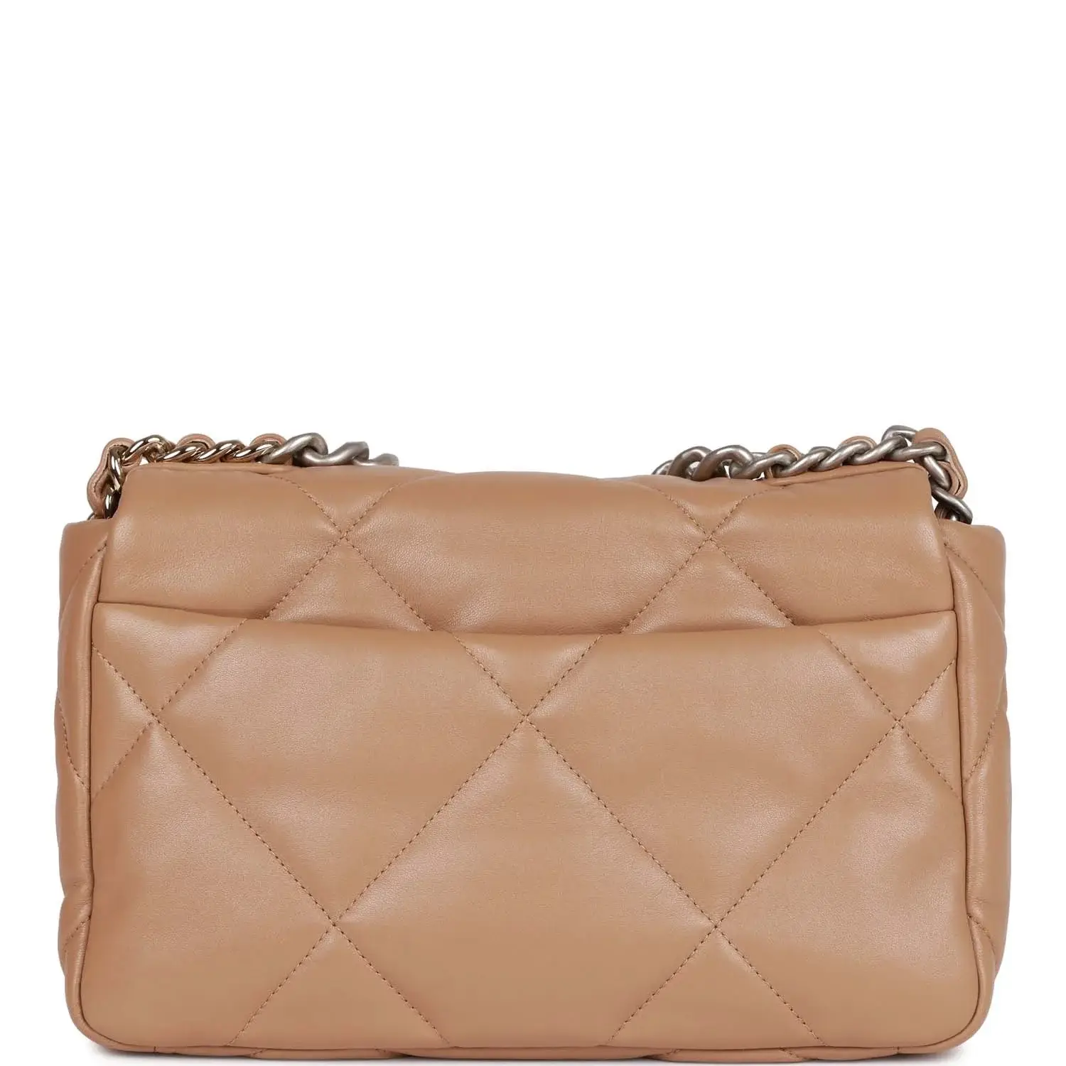 CC Medium 19 Flap Bag Beige Calfskin Mixed Hardware - image 2