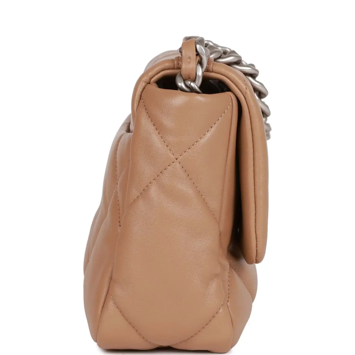CC Medium 19 Flap Bag Beige Calfskin Mixed Hardware - image 5