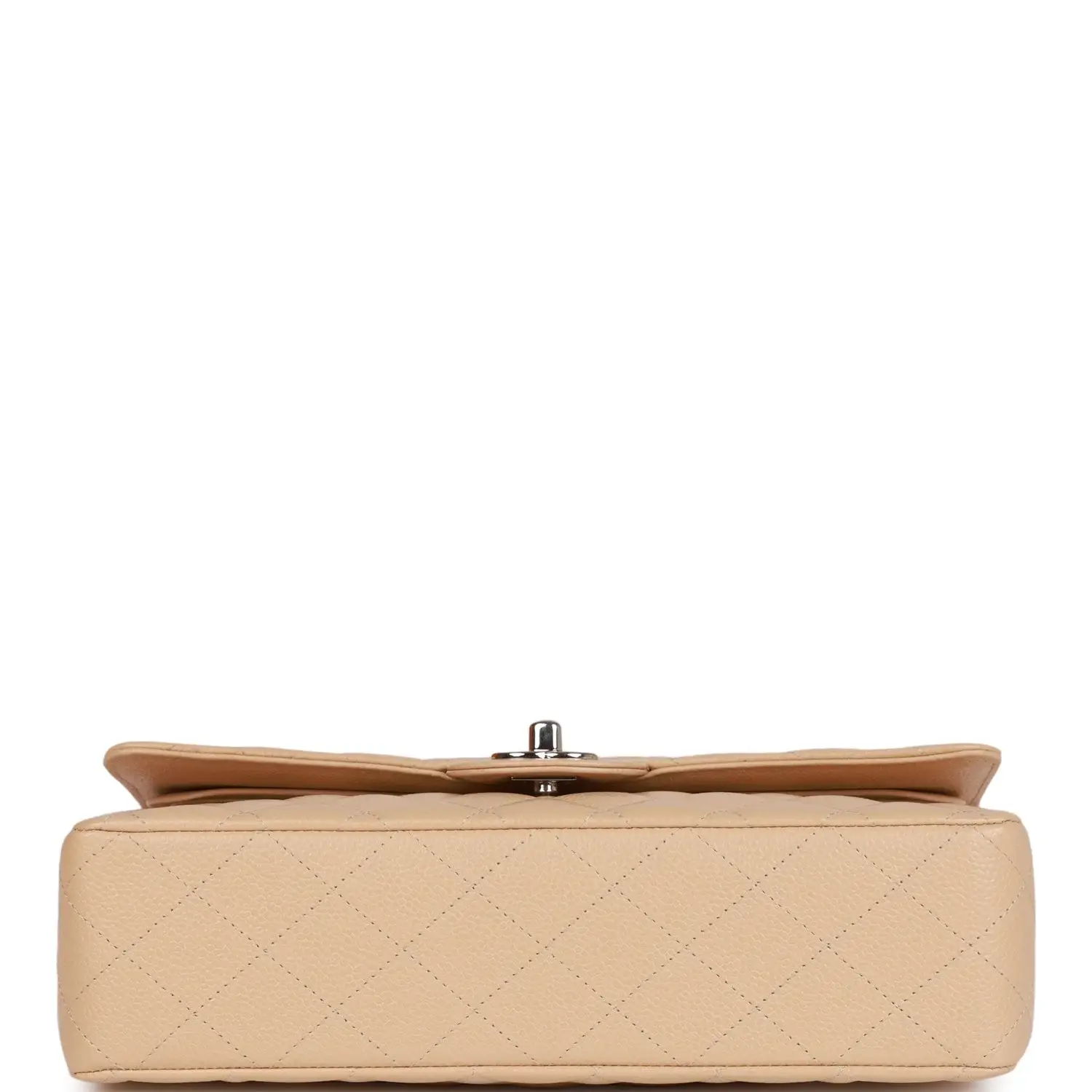 CC Medium Classic Double Flap Bag Beige Caviar Silver Hardware - image 7