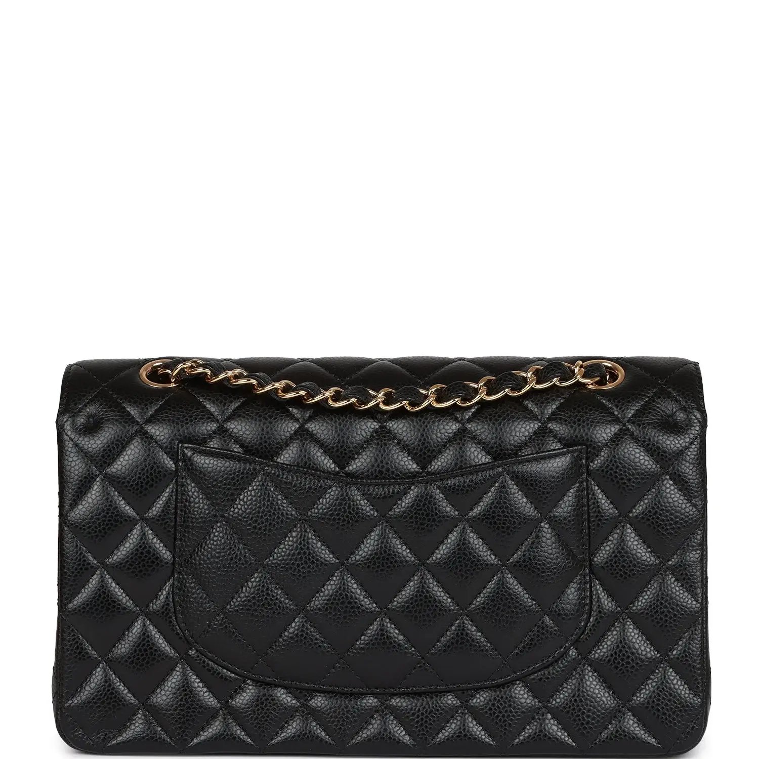 CC Medium Classic Double Flap Bag Black Caviar Gold Hardware - image 6