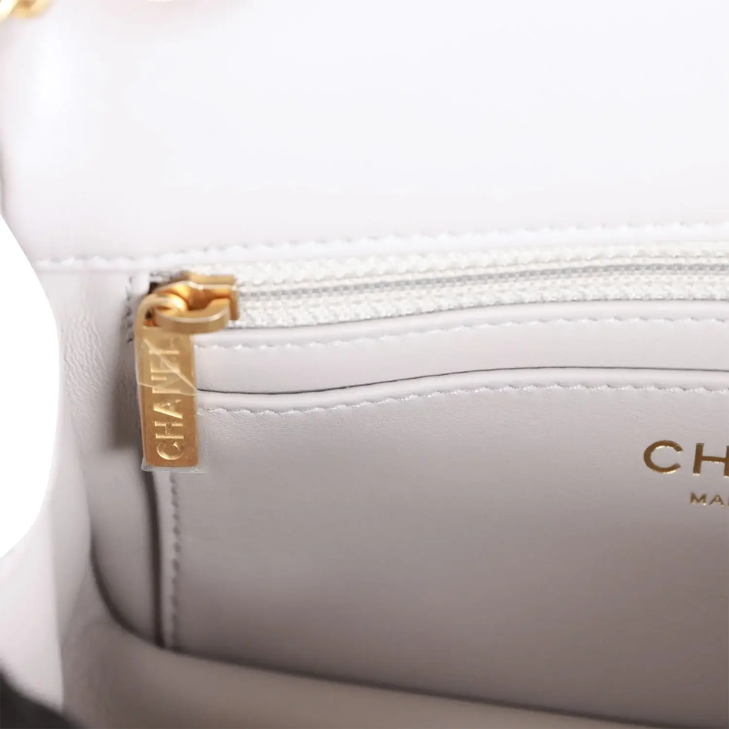 CC Pearl Crush Mini Rectangular Flap Bag Light Grey Lambskin Antique Gold Hardware - image 3