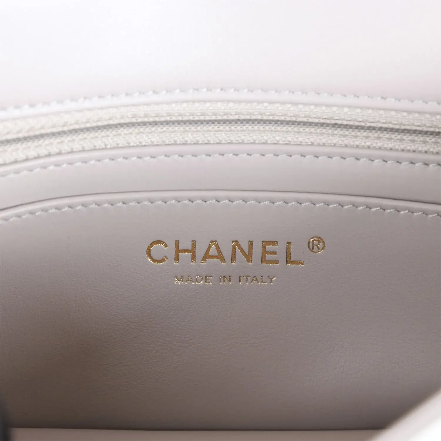 CC Pearl Crush Mini Rectangular Flap Bag Light Grey Lambskin Antique Gold Hardware - image 6