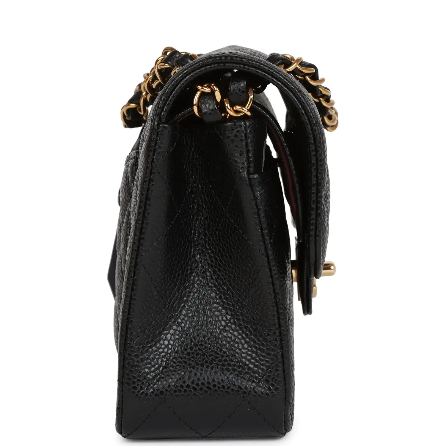 CC Small Classic Double Flap Black Caviar Gold Hardware - image 7