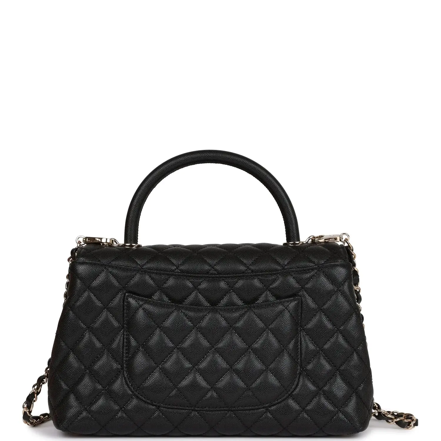 CC Small Coco Handle Flap Bag Black Caviar Light Gold Hardware - image 3