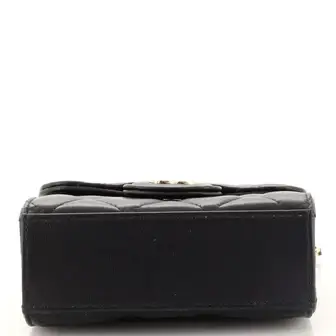 CC Square Classic Flap Top Handle Clutch with Chain Quilted Lambskin - image 3