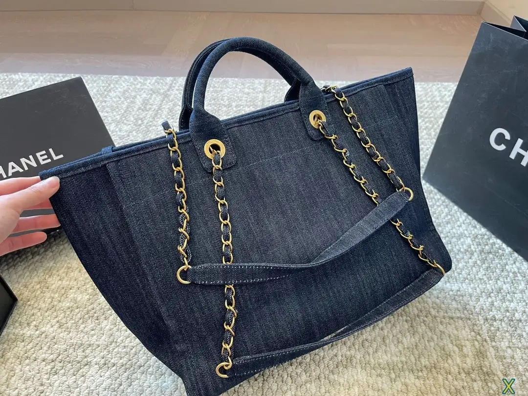 CC new arrival denime tote bag size:  37 * 31 cm - image 7