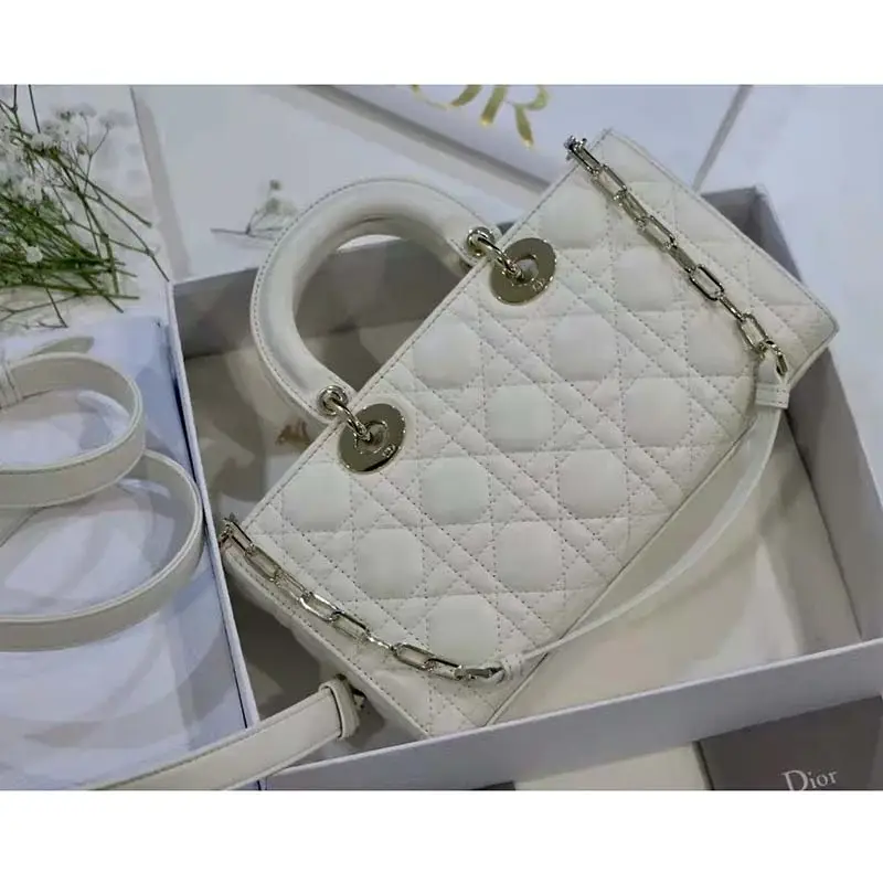 CD Women CD Lady D-Joy Bag Latte Cannage Lambskin - image 12