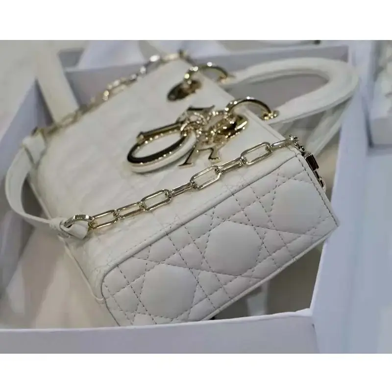 CD Women CD Lady D-Joy Bag Latte Cannage Lambskin - image 14