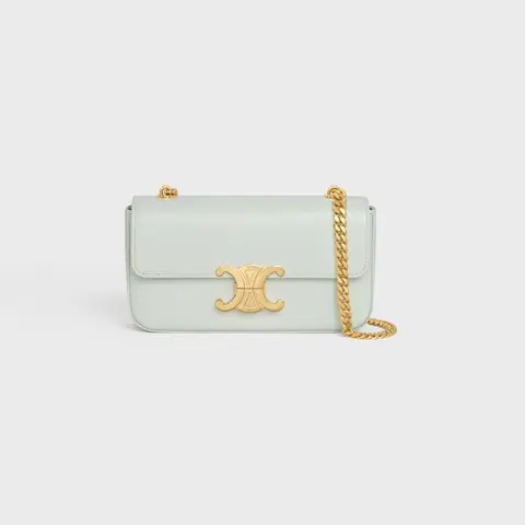 CHAIN SHOULDER BAG TRIOMPHE IN SHINY CALFSKIN JADE - image 1