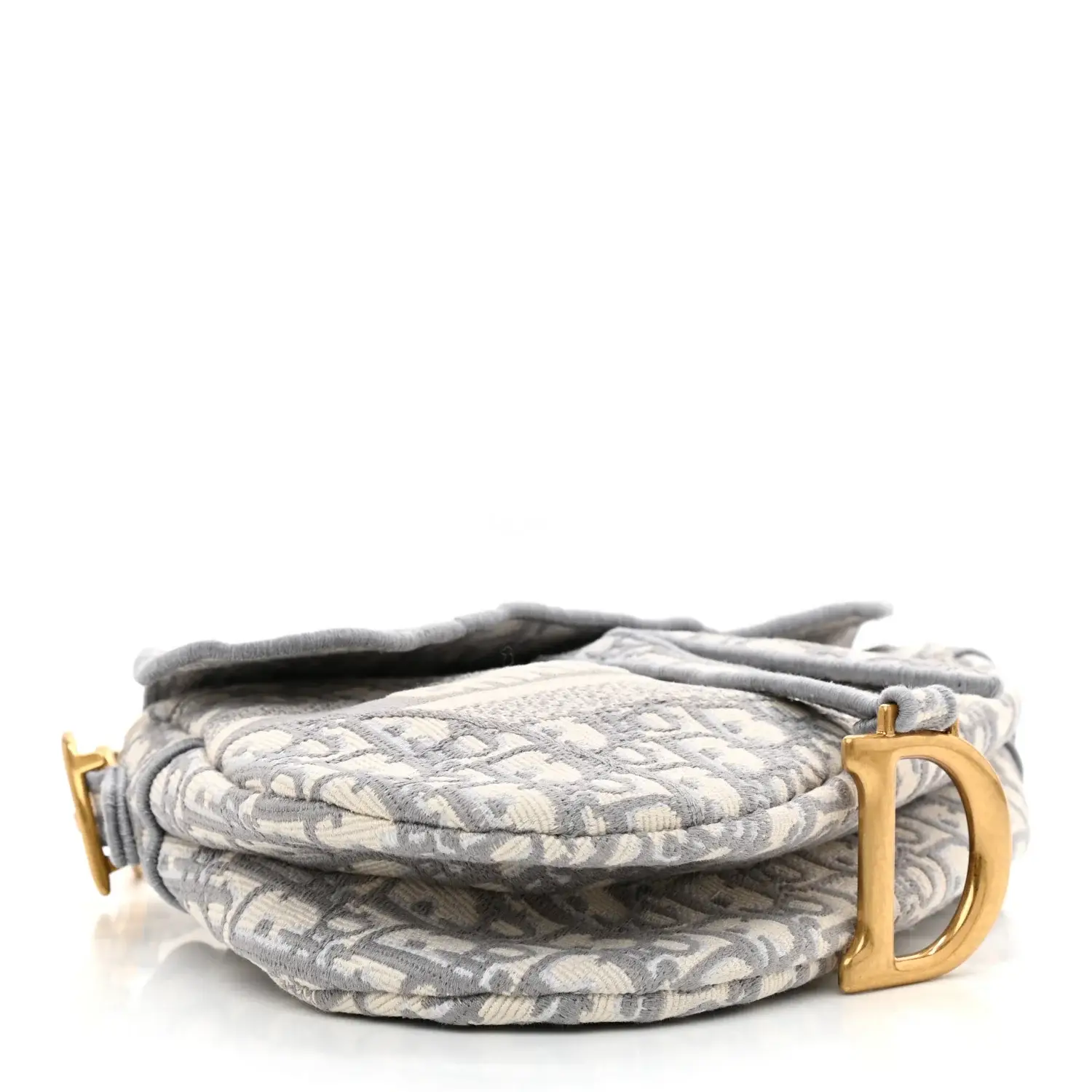 CHRISTIAN D Oblique Embroidered Saddle Bag Gray - image 3