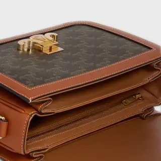 CLASSIQUE TRIOMPHE BAG IN TRIOMPHE CANVAS AND CALFSKIN TAN - image 2