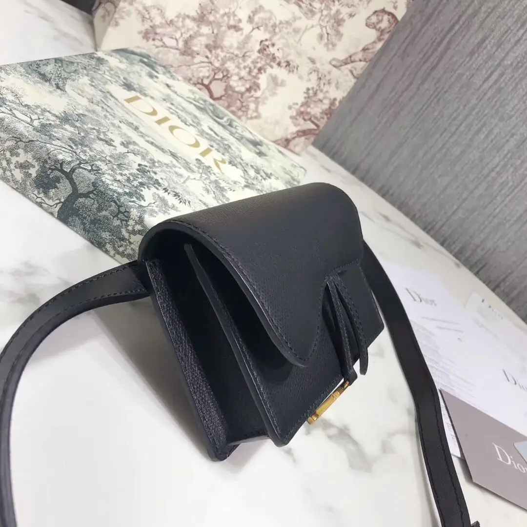 D Black Calfskin Saddle Belt Bag - image 2