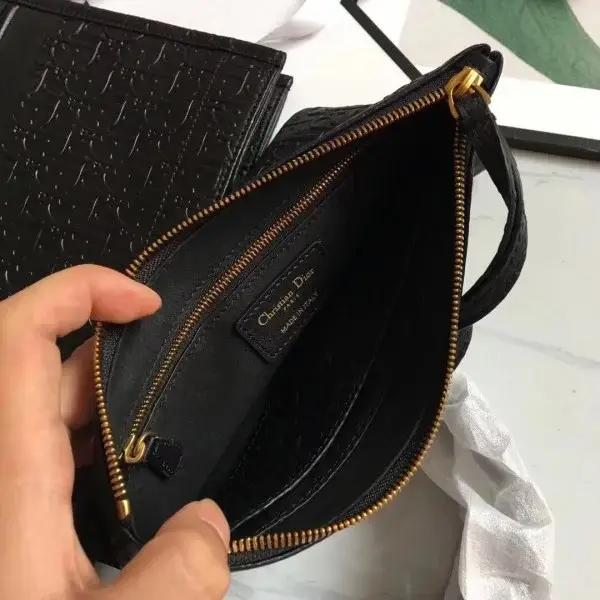 D Book Tote Bag In Black Oblique Embossed Calfskin - image 3