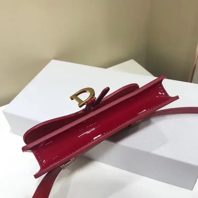 D Saddle Belt Bag In Red Patent Leather - image 2