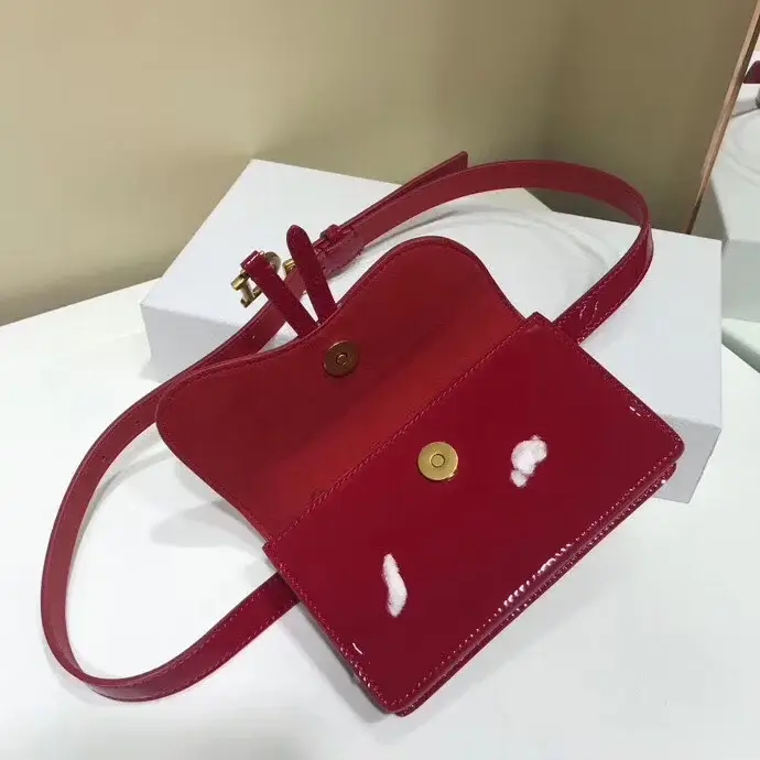 D Saddle Belt Bag In Red Patent Leather - image 3