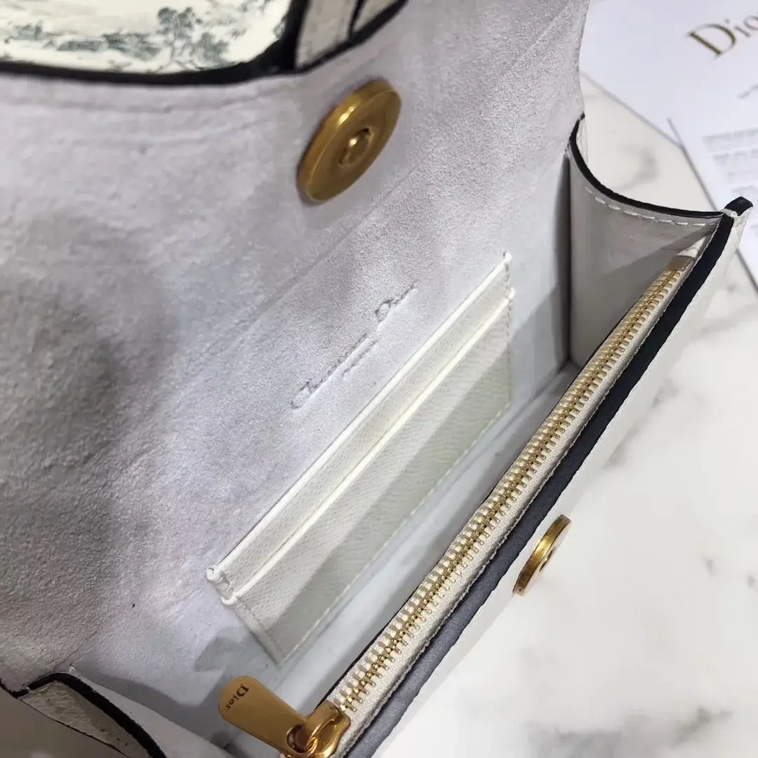 D White Calfskin Saddle Belt Bag - image 2