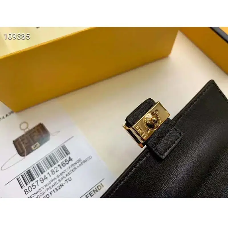 Fd Women Nano Baguette Charm Brown Fabric Charm Jacquard FF - image 4