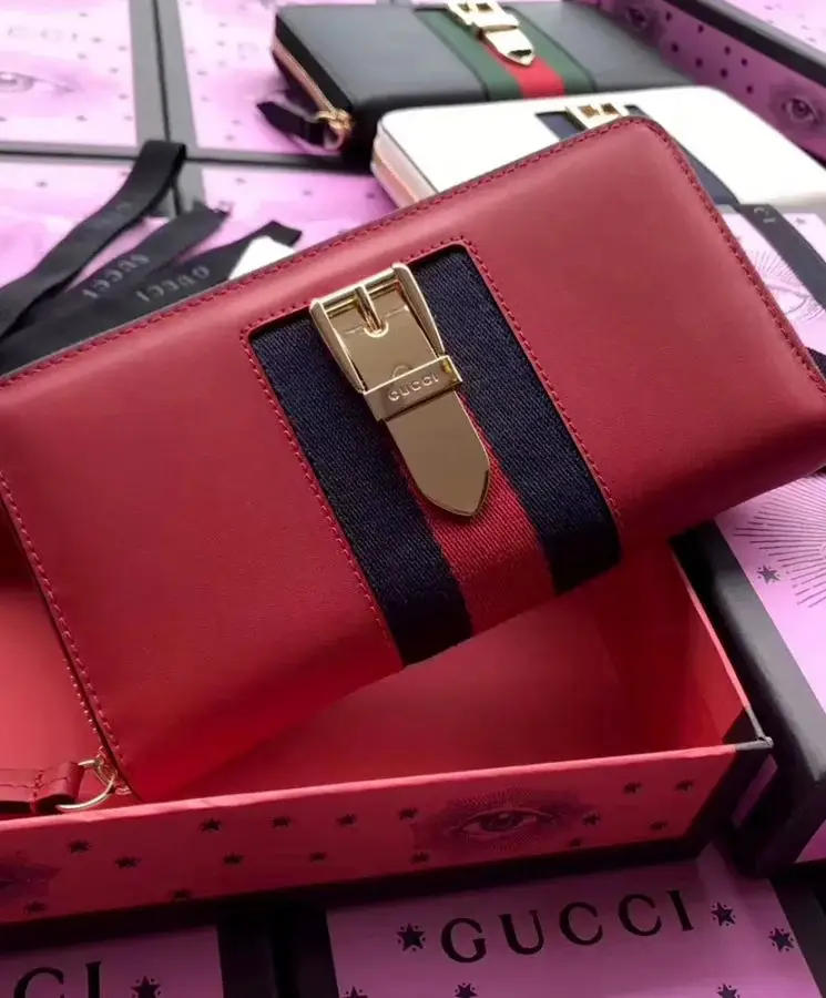 GG Sylvie leather zip around wallet 476083 - image 3