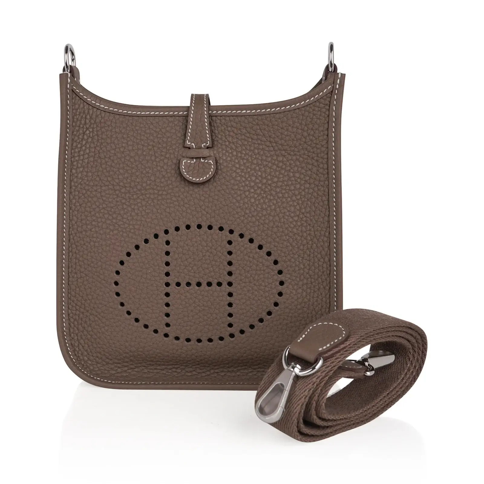 H Evelyne TPM Etoupe Clemence silver Hardware - image 7