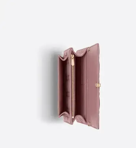 LADY D CHAIN POUCH Peony Pink Cannage Lambskin - image 3