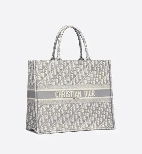 LARGE D BOOK TOTE Gray D Oblique Embroidery (42 x 35 x 18.5 cm) - image 1