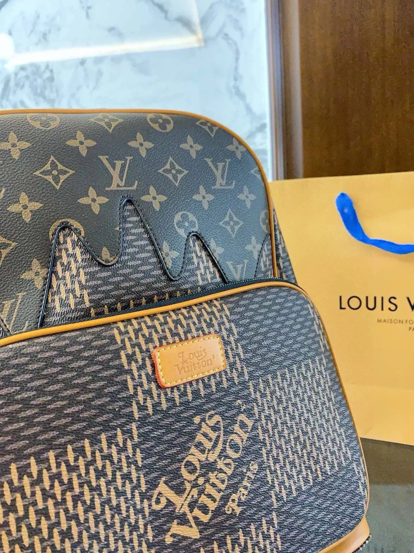 Louis × NIGO new arrival men backpack bag size: 38-29-13cm - image 5