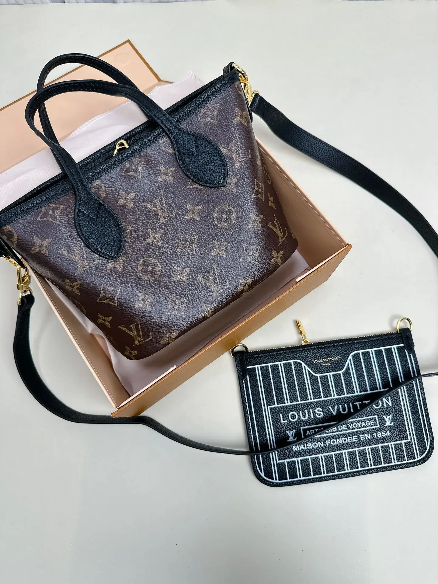 Louis new arrival neverful BB tote bag small size: 16.5*11*26.5cm - image 1