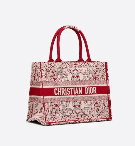MEDIUM D BOOK TOTE White and Red D Bandana Embroidery (36 x 27.5 x 16.5 cm) - image 3