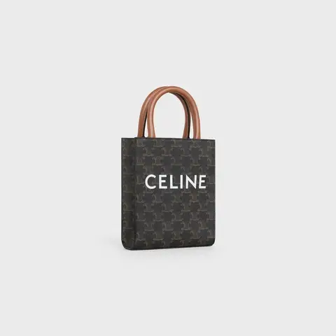 MINI VERTICAL CABAS IN TRIOMPHE CANVAS AND CALFSKIN WITH CE PRINT TAN - image 3