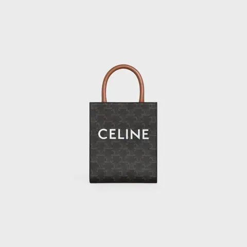 MINI VERTICAL CABAS IN TRIOMPHE CANVAS AND CALFSKIN WITH CE PRINT TAN - image 2