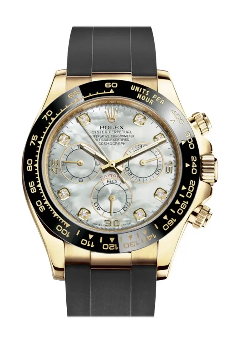 RLX Cosmograph Daytona White Mother of Pearl  Diamond Yellow Gold Oysterflex Strap Mens Watch 116518LN 116518 - image 1