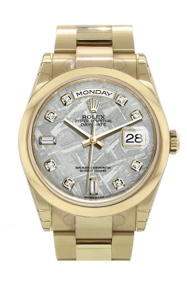 RLX Day-Date 36 Meteorite Diamonds Dial Yellow Gold Watch 118208 - image 1