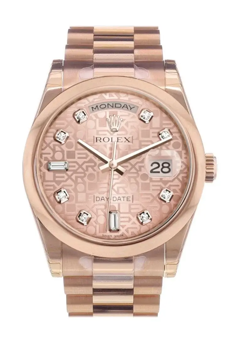 RLX Day-Date 36 Pink Jubilee Diamonds Dial President Everose Gold Watch 118205 - image 1