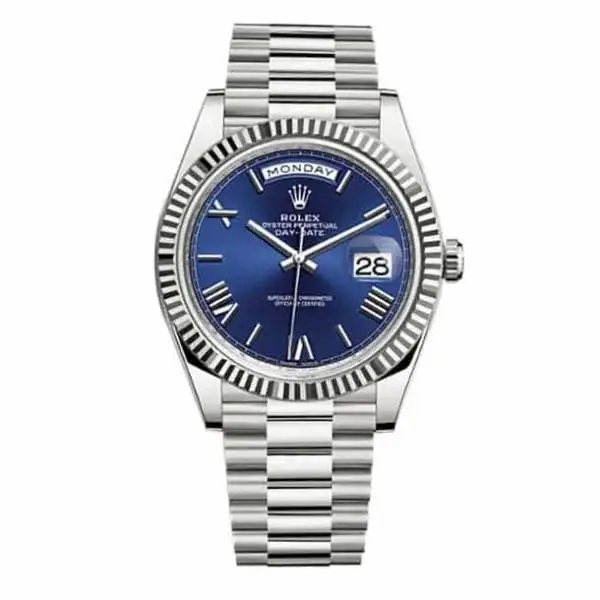 RLX Day-Date 40 Presidential Blue dial, Fluted Bezel, President bracelet, White gold Watch - image 1