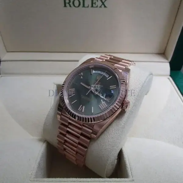 Rlx Day-Date 40 Presidential Olive Green Dial 18kt Rose Gold Men’s Watch 228235-0025 - image 5