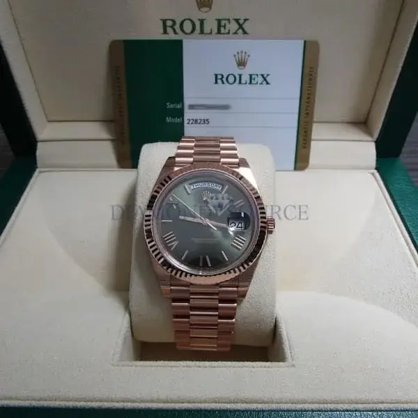 Rlx Day-Date 40 Presidential Olive Green Dial 18kt Rose Gold Men’s Watch 228235-0025 - image 4