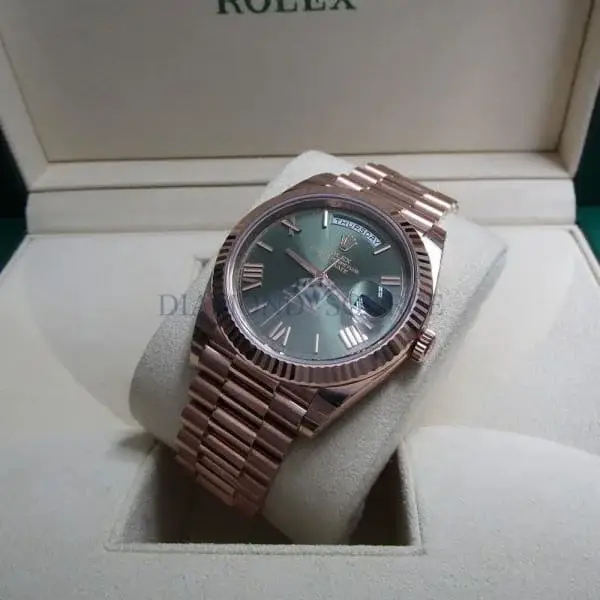 Rlx Day-Date 40 Presidential Olive Green Dial 18kt Rose Gold Men’s Watch 228235-0025 - image 7