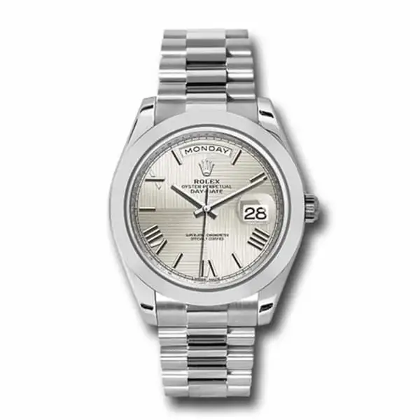 RLX Day-Date 40 Presidential Silver dial, Smooth Bezel, President bracelet, Watch 228206-0014 - image 1