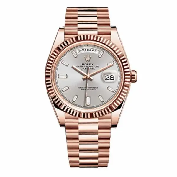 Rlx Day-Date 40 Presidential Sundust Baguette Diamond Dial 18K Everose Gold Automatic Men’s Watch - image 1