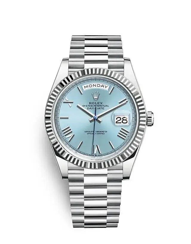 Rlx Oyster Perpetual Day-Date 40 in Platinum with Ice-Blue Dial Men’s Watch 228236-0012 - image 2
